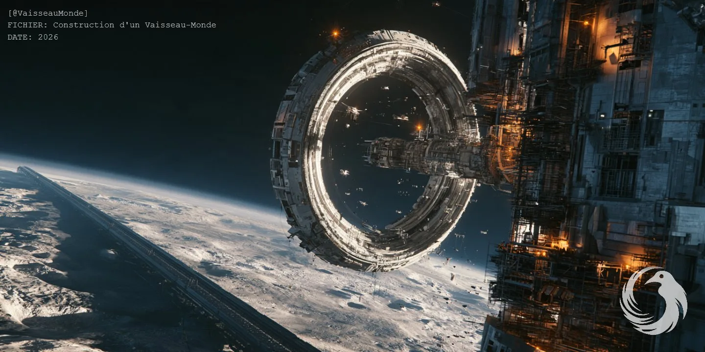 Construction d'un Vaisseau Générationnel Construction d'un Vaisseau Générationnel en orbite